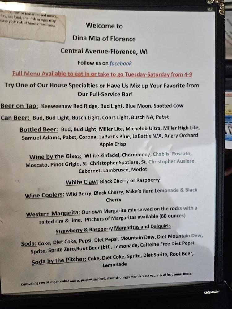 Dina Mia of Florence Menu image 1